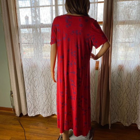 LOGO by Lori Goldstein Rayon 230 Printed Dress with Contrast Godet - Picture 3 of 8